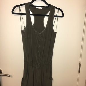 Olive green jumpsuit, jogger style, size S/M